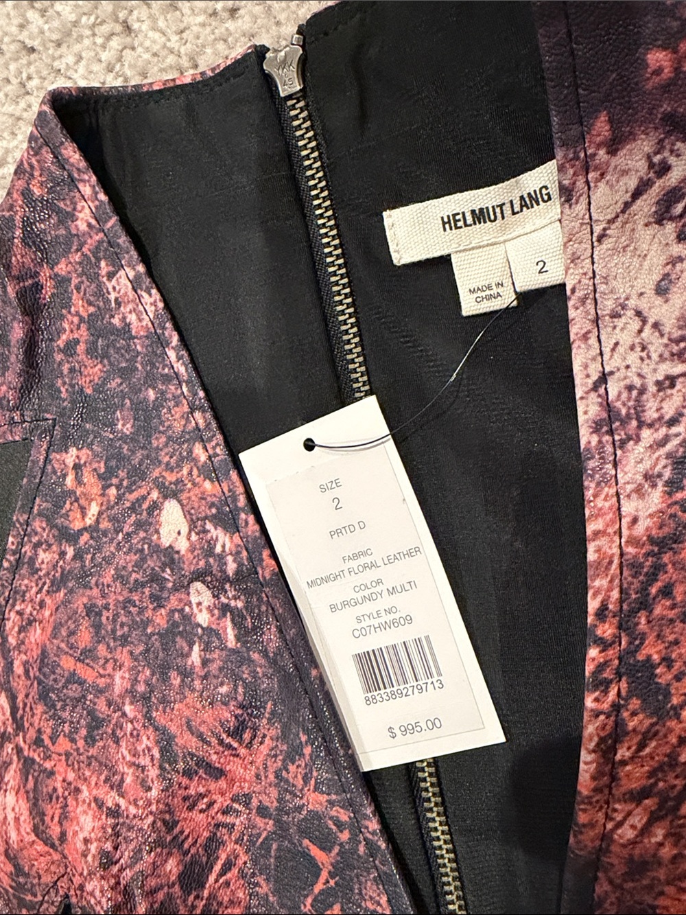 Helmut Lang Abstract Print Soft Leather Dress - Picture 6 of 11